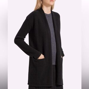 *GUC* THEORY 100% Cashmere Open Front Black Cardigan Sweater